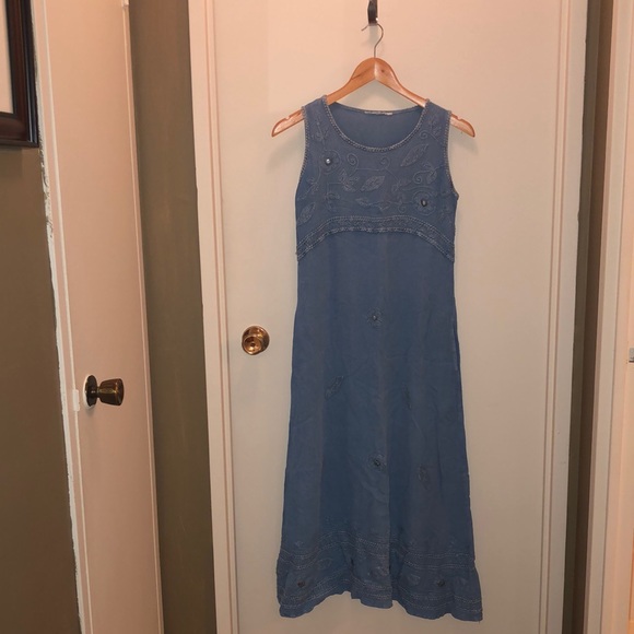Faux Denim Maxi Dress. - Picture 2 of 3